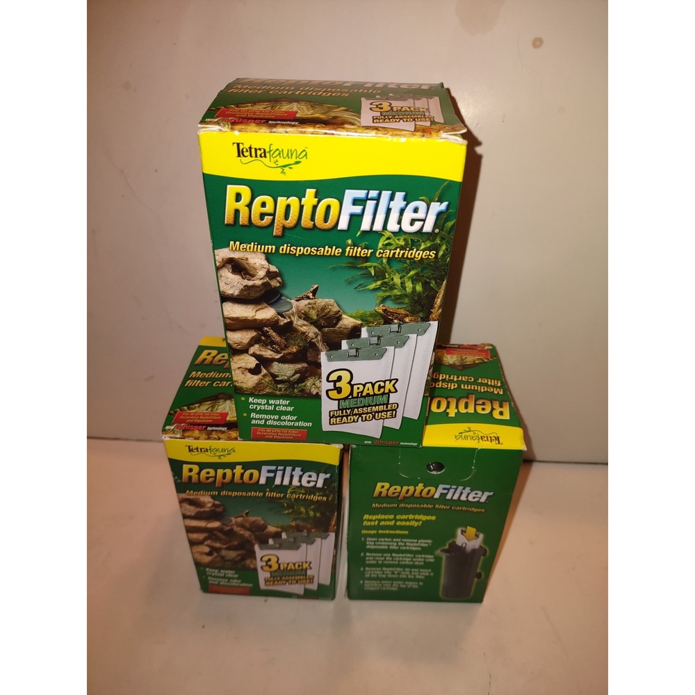 TetraFauna Reptofilter Medium Disposable Filter Cartridges 3 Pack New